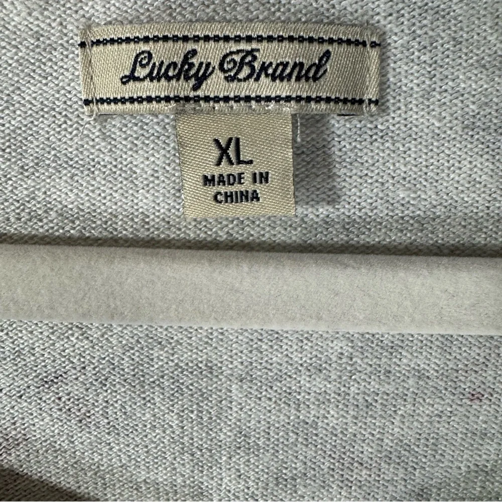Lucky Brand Chiffon Trim Waffle Knit Floral Top - Picture 8 of 10